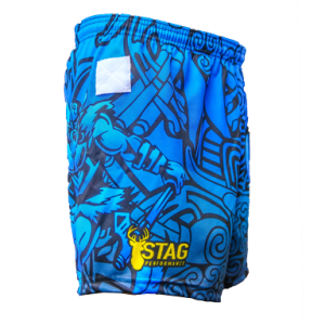 Odin tag rugby shorts front and side profile.